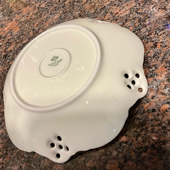 Classic Rose Pierced Edge Dish Rosenthal Group Antique Made in Germany Perfect - Picture 4 of 5